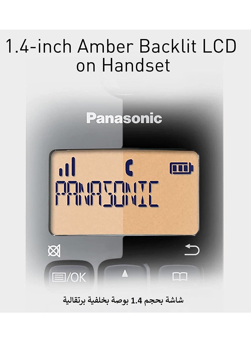 Panasonic KX-TGB110 Digital Cordless Landline Telephone With Caller ID Black