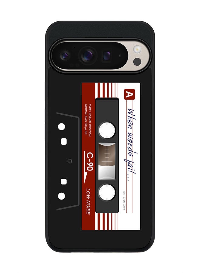 Stylizedd For Google Pixel 9 Pro XL Case,Slim fit Camera Protection, Shockproof Thin Phone cover - When Words Fail (Black Tape) - Image 1