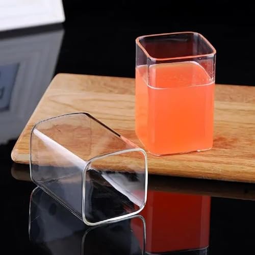 TIENER Glass 220 ml Set of 6 pcs Transparent Drinking Glasses | Borosilicate Glasses Tumblers for Water, Cold Drinks, Juice | Flame Proof, Microwave & Dishwasher Safe (SQ Boro 220 ML) - Image 1