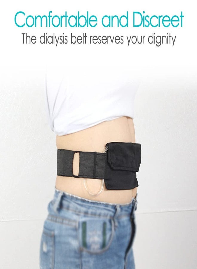 DiaBelt [2 Pack] Feeding Tube Belt Peg Holder PD Catheter G-Tube J Feeding Tube Peritoneal Dialysis Accessories for Stomach Women Men Adults Adults Black - Image 3