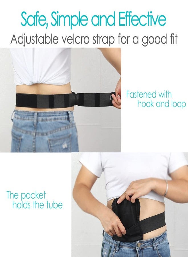 DiaBelt [2 Pack] Feeding Tube Belt Peg Holder PD Catheter G-Tube J Feeding Tube Peritoneal Dialysis Accessories for Stomach Women Men Adults Adults Black - Image 5