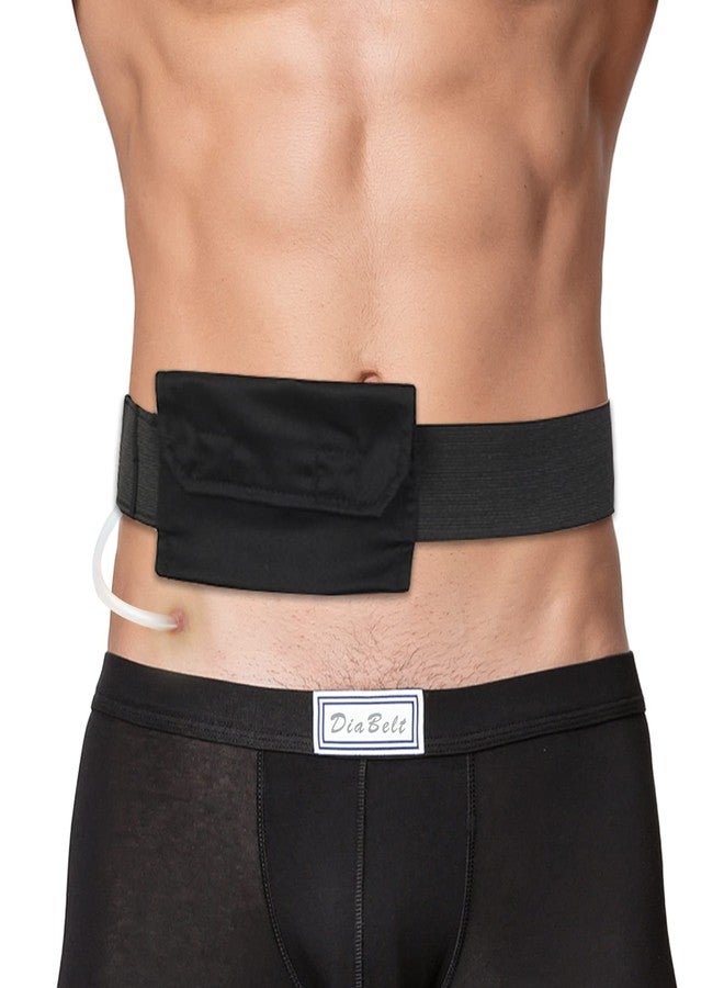 DiaBelt [2 Pack] Feeding Tube Belt Peg Holder PD Catheter G-Tube J Feeding Tube Peritoneal Dialysis Accessories for Stomach Women Men Adults Adults Black - Image 1