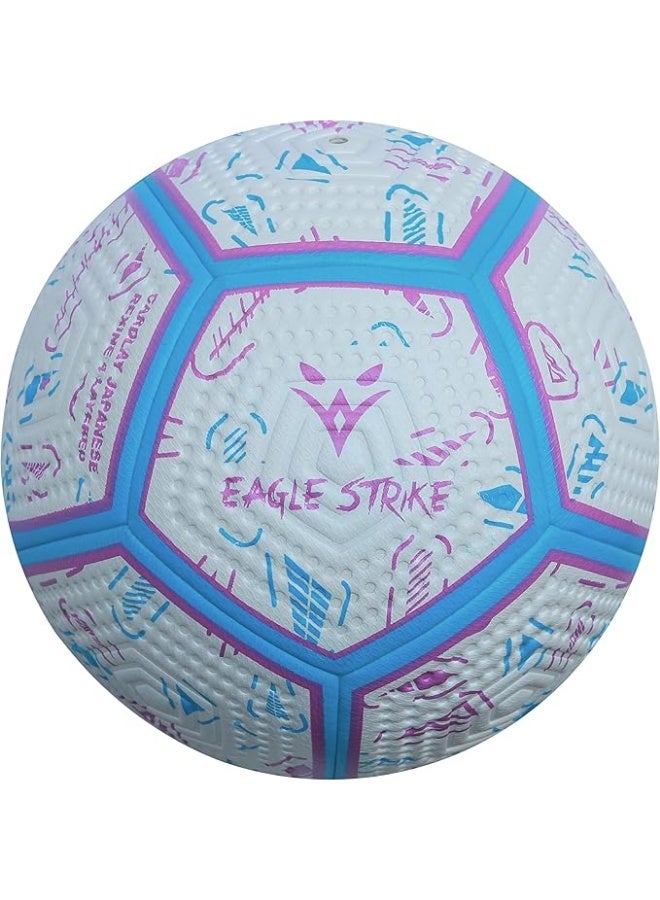 Eagle Strike Professional Match Soccer Ball – Size 5 PU Football, Blue & Purple, Official Weight 420-440g