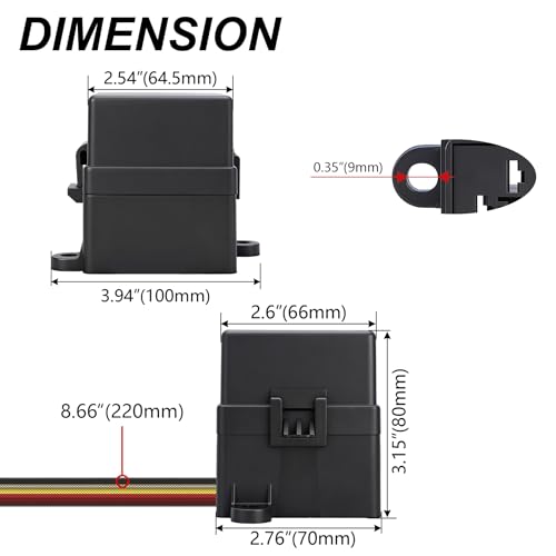 Weasch 12V 3 Way Pre-Wired Fuse Relay Box, 3 Relays and 3 ATC/ATO Blade Fuses, 4-Pin 40A Relay Block and Kit, for Cars Truck Jeep - Image 5