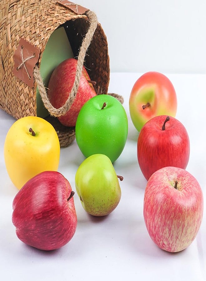 ccHuDE 6 Pcs 8cm Realistic Red & Green Apple Decorative Lifelike Artificial Fruits - Image 3