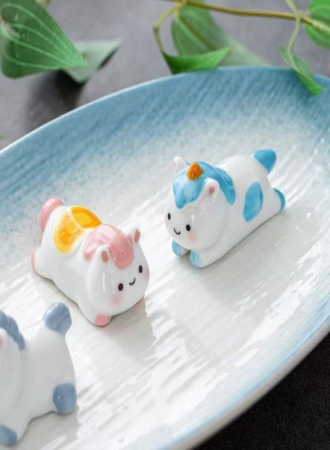 Vay Forwarg Ceramic Chopstick Rest Animal Series Anime Cartoon Horse Chopstick Rest Unicorn Desktop Ornament Cutlery Rack Creative Gift 4 Pieces - Image 5