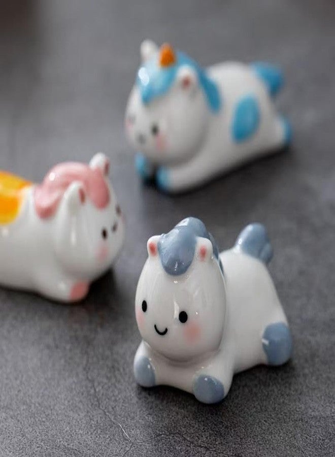 Vay Forwarg Ceramic Chopstick Rest Animal Series Anime Cartoon Horse Chopstick Rest Unicorn Desktop Ornament Cutlery Rack Creative Gift 4 Pieces - Image 4