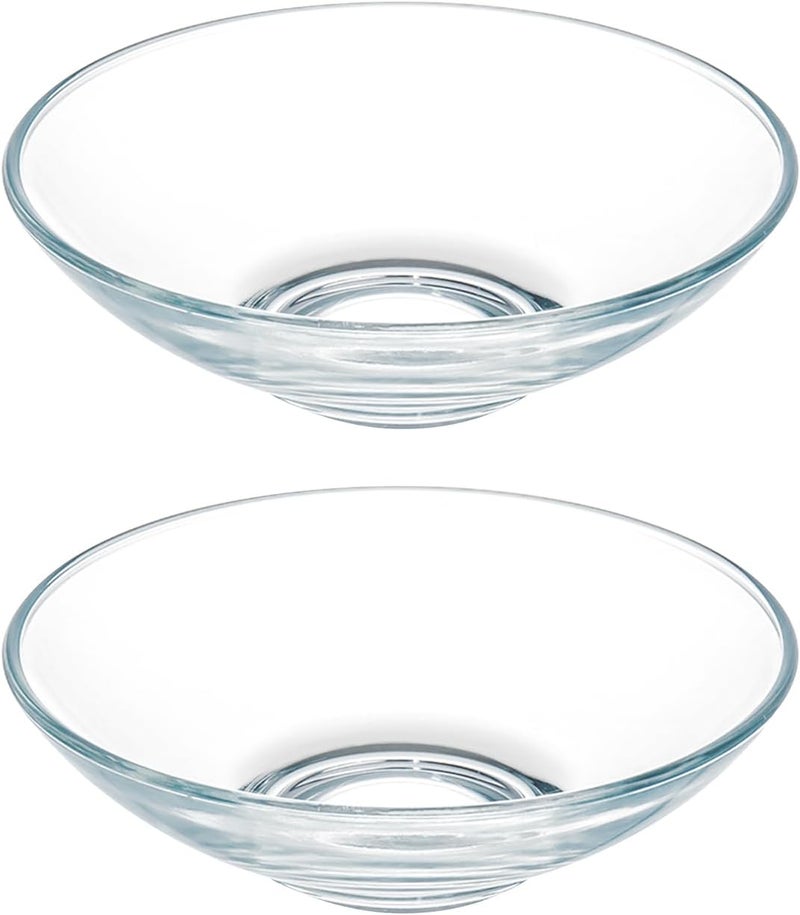 FOYO Clear Glass Bowls  15oz Cereal Pasta Soup  Dessert Bowls  7 inch Set of 2 - Image 1