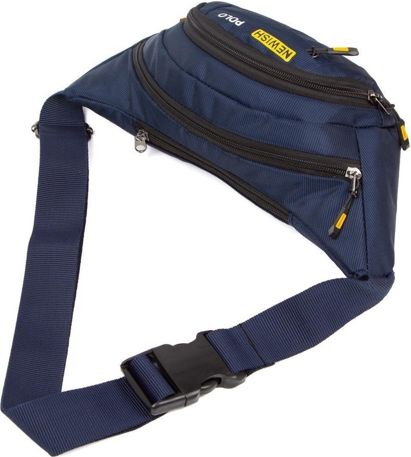 Newish Polo Men's Navy Blue Impertex Fabric Headphone Output Waist and Shoulder Bag newpolo201  - Image 4