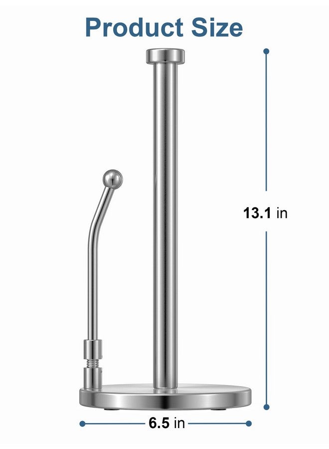 SMARTAKE SMARTAKE Paper Towel Holder, Paper Towel Dispenser Standing Weighted Base Non Slip, Spring Arm for Easy Tear, Stainless Steel Paper Towel Holder for Home Kitchen Countertop Tabletop, Silver  - Image 3