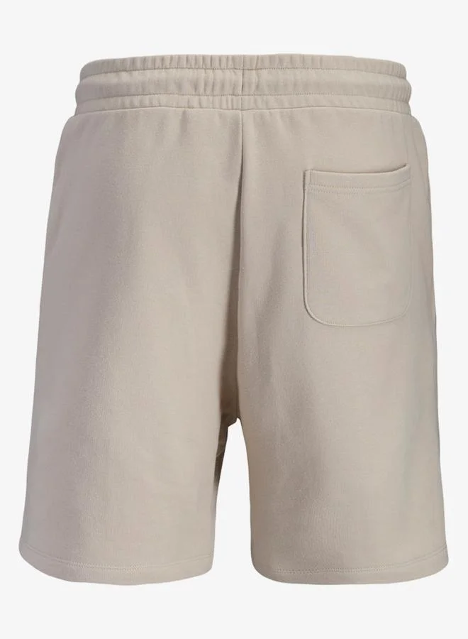 JACK & JONES Men Cream Pintuck Detail Sweat Shorts