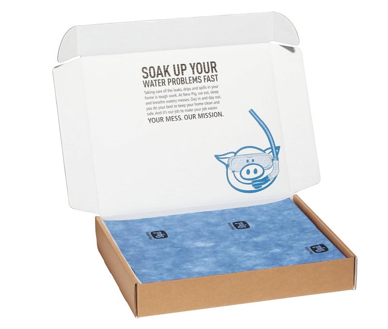 PIG Water Absorbent Mat | Reusable | 10 Pack | 15" W x 19" L | Blue and Black | PM50479 - Image 1