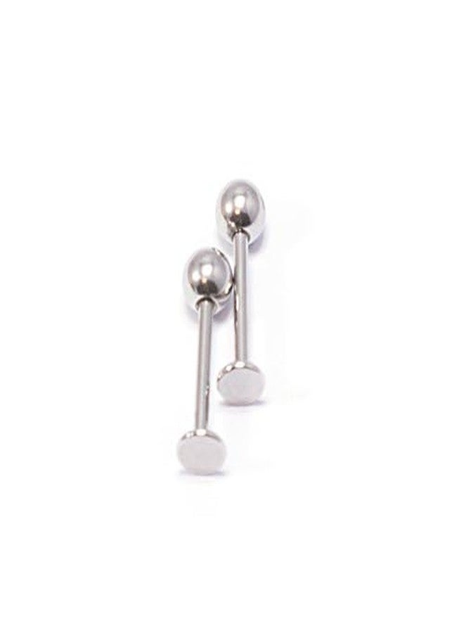 Ervio Stud Lip Ring 2-Piece Stainless Steel Body Piercing Jewelry Set with 16g Labret Lip Ring Tragus Snakebite Monroe Triple Forward Helix Conch Medusa Lobe Studs - Image 3