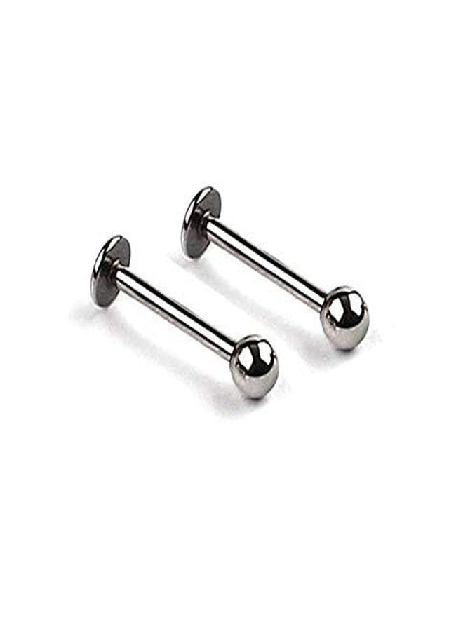 Ervio Stud Lip Ring 2-Piece Stainless Steel Body Piercing Jewelry Set with 16g Labret Lip Ring Tragus Snakebite Monroe Triple Forward Helix Conch Medusa Lobe Studs - Image 5