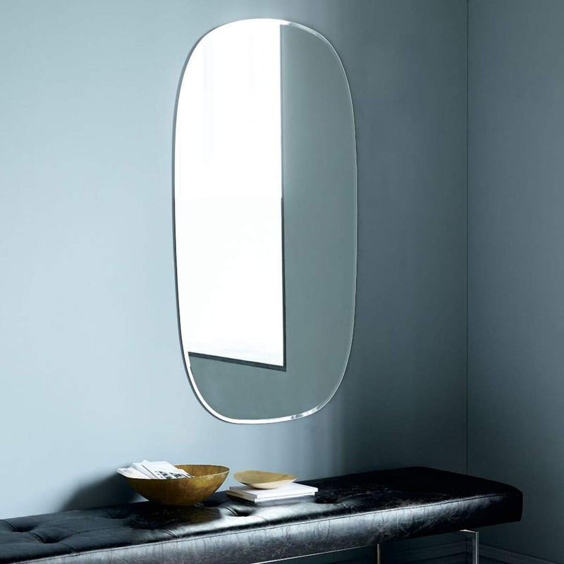 مرآة زينة بدون إطار من تينيتالو زجاج للحمام مرآة في ديكور المنزل حجم المرآة 18 × 30 بوصة QG 68
