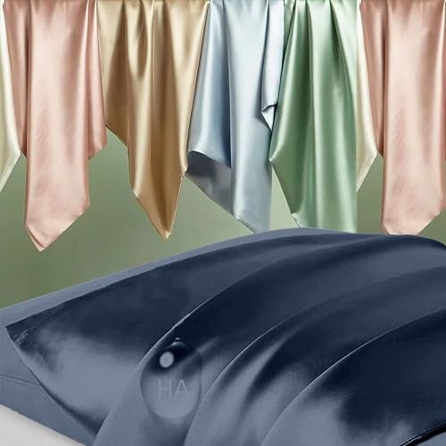DKBslik Mulberry Silk Pillow Cases King Size, Silk Pillowcase for Hair and Skin, Both Sides Natural Silk Satin Pillowcase for Sleeping Women with Zipper, Gifts for Women Men, Mood Indigo - Image 2