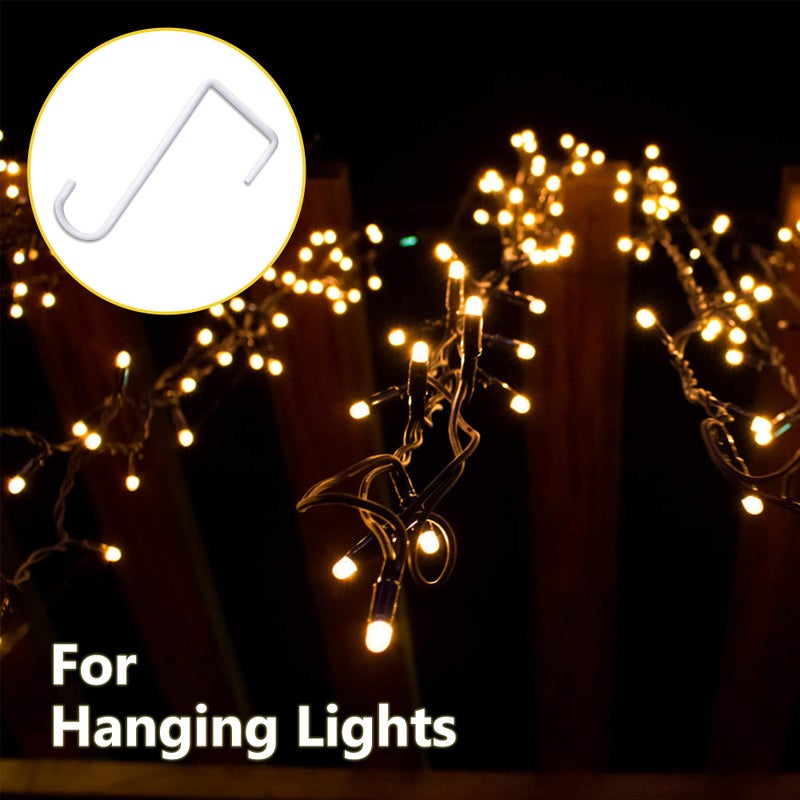 JOYSEUS 12pcs Vinyl Fence Hooks, 2 x 6 Inches Patio Hooks, White Powder Coated Steel Fence Hooks Hangers for Hanging Plants, Lights, Pool Equipmentâ€¦ - Image 3