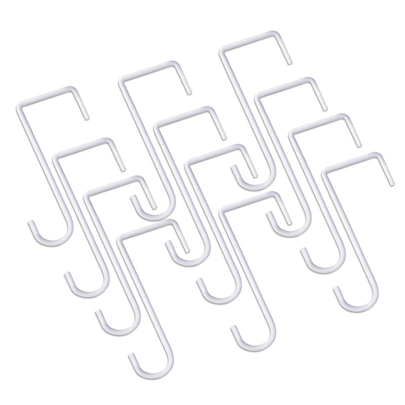 JOYSEUS 12pcs Vinyl Fence Hooks, 2 x 6 Inches Patio Hooks, White Powder Coated Steel Fence Hooks Hangers for Hanging Plants, Lights, Pool Equipmentâ€¦ - Image 1