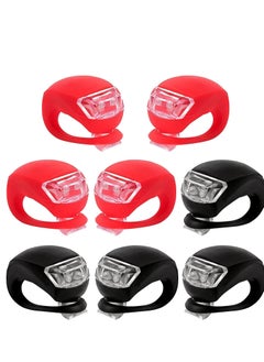 Y&D Bike Lights 6 LED Headlight Taillight Lamp Set Front and Rear Bicycle with Silicone Housing For Cycling Safety  - Image 1