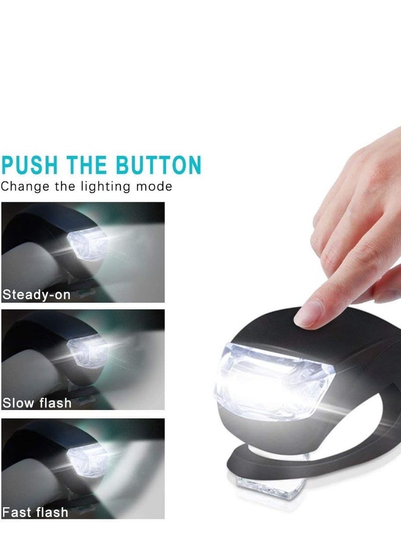 Y&D Bike Lights 6 LED Headlight Taillight Lamp Set Front and Rear Bicycle with Silicone Housing For Cycling Safety  - Image 3