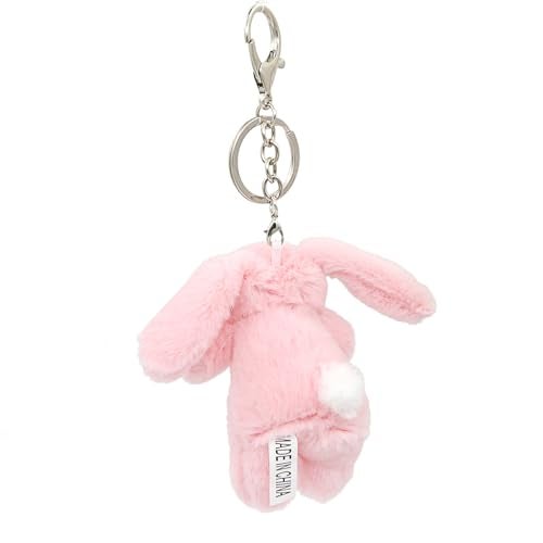 Spenlly Cute Bunny Bag Charm, Kawaii Bunny Keychain 3.5" Inch Mini Rabbit Purse Charm Decoration for Women Girls (Pink) - Image 5