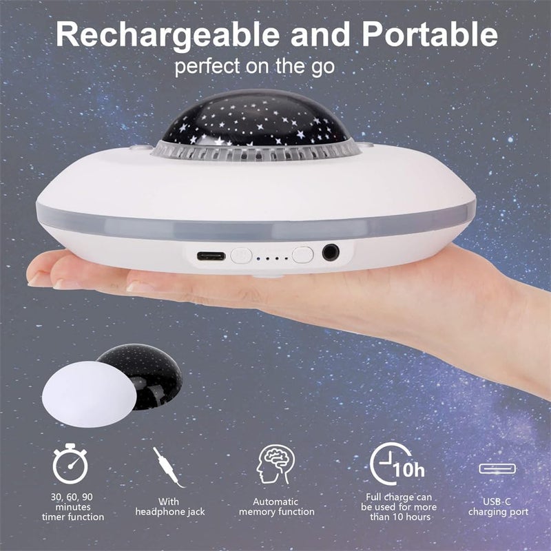 White Noise Machine for Kids, Sound Machine Baby with 7 Starry Ambient Night Light 28 Soothing Sounds Sleep Noise Machine Maker, for Kids Adults Bedside Travel Nursery - Image 3