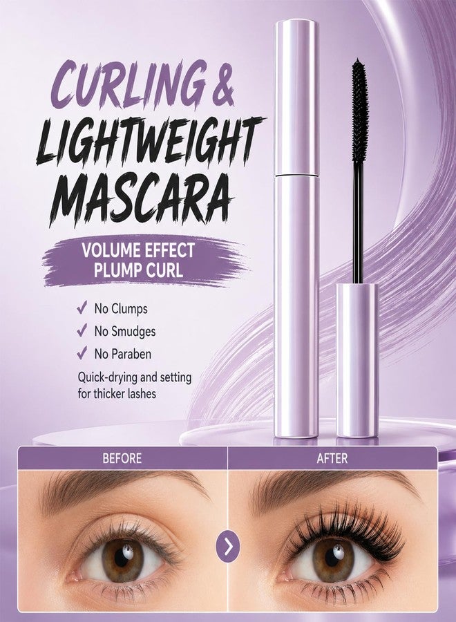 Wanban 2PCS Mascara for Older Women, Long Lasting Curl Mascara, Lengthening and Volumizing Mascaras, Lightweight Tubing, Water Resistant Mascaras for Women, Black& Black - Image 2