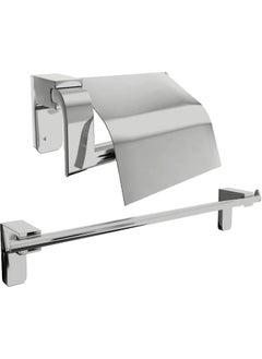 Stainless Lux 2-Piece Bathroom Set with Cover Paper Holder Long Towel Holder - pzsku/ZC5E5307D2BD96836EF11Z/45/_/1725724436/a18fd376-7235-4593-9f86-083b9bac4556