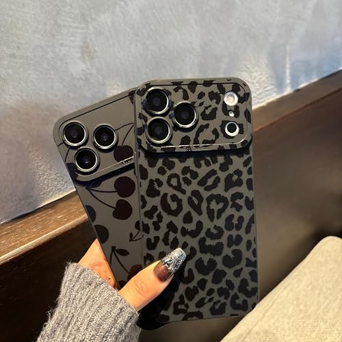 Jusnfu for iPhone 17 Pro Max Case 6.9 Inch 2025, Aesthetic Leopard Goth Phone Case for Women Girls Men, Silicone Protective Phone Cover for iPhone 17 Pro Max, Black Leopard - Image 2