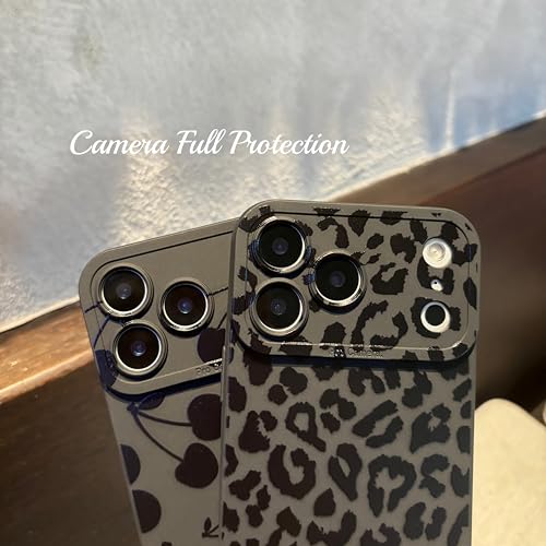 Jusnfu for iPhone 17 Pro Max Case 6.9 Inch 2025, Aesthetic Leopard Goth Phone Case for Women Girls Men, Silicone Protective Phone Cover for iPhone 17 Pro Max, Black Leopard - Image 3