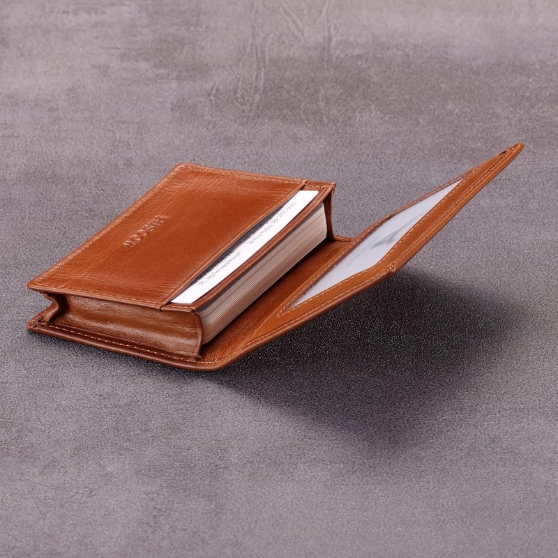 HISCOW Leather Business Card Case Holder for Men & Women, Italian Calfskin - Image 4