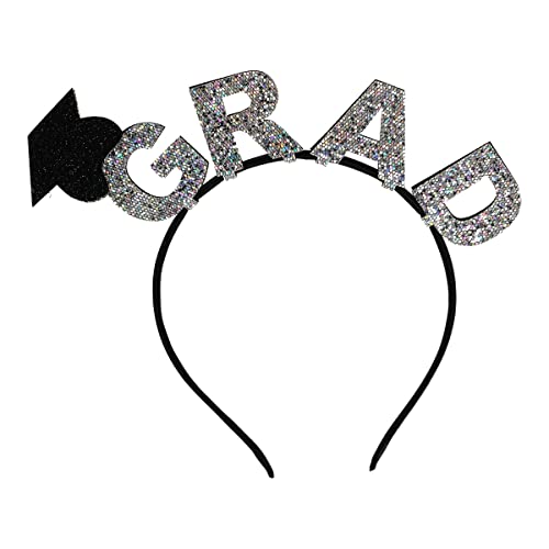 BinaryABC Grad Headband Hair Hoop,Graduation Dress Up Costume Accessory Party Favor,Graduation Decorations Supplies(Black) - Image 1