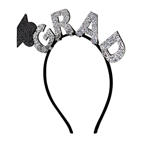 BinaryABC Grad Headband Hair Hoop,Graduation Dress Up Costume Accessory Party Favor,Graduation Decorations Supplies(Black) - Image 3
