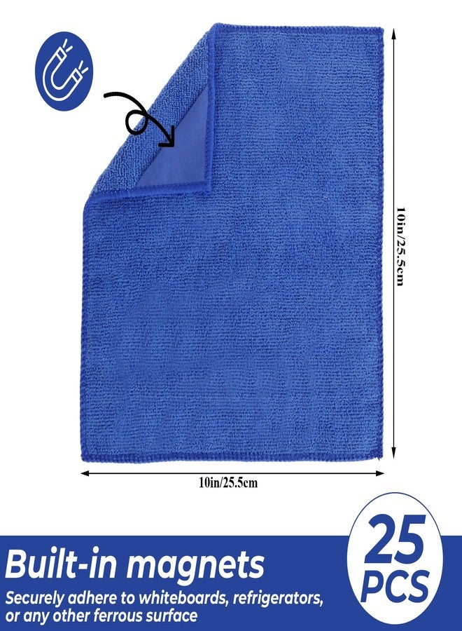 STARVAST 25 Pcs Magnetic Microfiber Cleaning Cloth, Dry Erase Eraser Cleaner, Blue 10 x 10 in Microfiber Dry Erase Cloth Set for Classroom, Office, Home Boards, Reusable Washable Supplies - Image 2