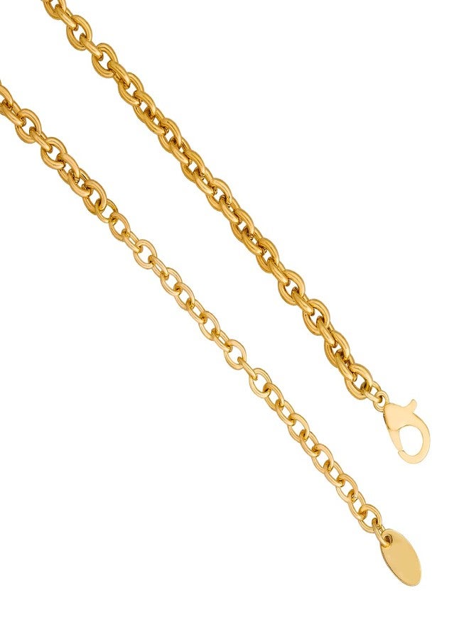 KUSHAL'S Fashion Jewellery Gold Polished Copper Trendy Necklace, Best for Casual Wear & Special Occasion - 454979 - Image 4