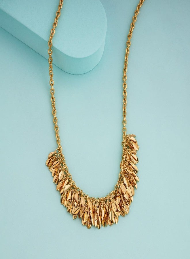 KUSHAL'S Fashion Jewellery Gold Polished Copper Trendy Necklace, Best for Casual Wear & Special Occasion - 454979 - Image 2