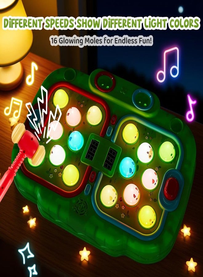 YOHOOLYO Whack A Mole Game for Toddlers, Interactive Pounding Toy for 3 Year Old Boys and Girls, Educational Whack Mole Game for Kids with Sound and Light, Gifts for Ages 3+, 2 Hammers & 5 Modes - Image 3