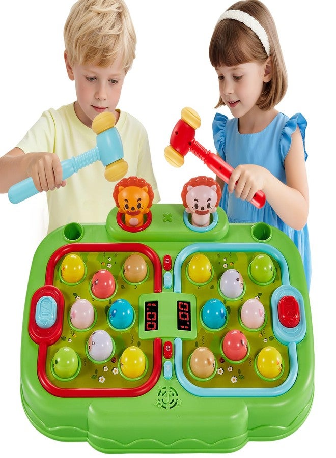 YOHOOLYO Whack A Mole Game for Toddlers, Interactive Pounding Toy for 3 Year Old Boys and Girls, Educational Whack Mole Game for Kids with Sound and Light, Gifts for Ages 3+, 2 Hammers & 5 Modes - Image 1
