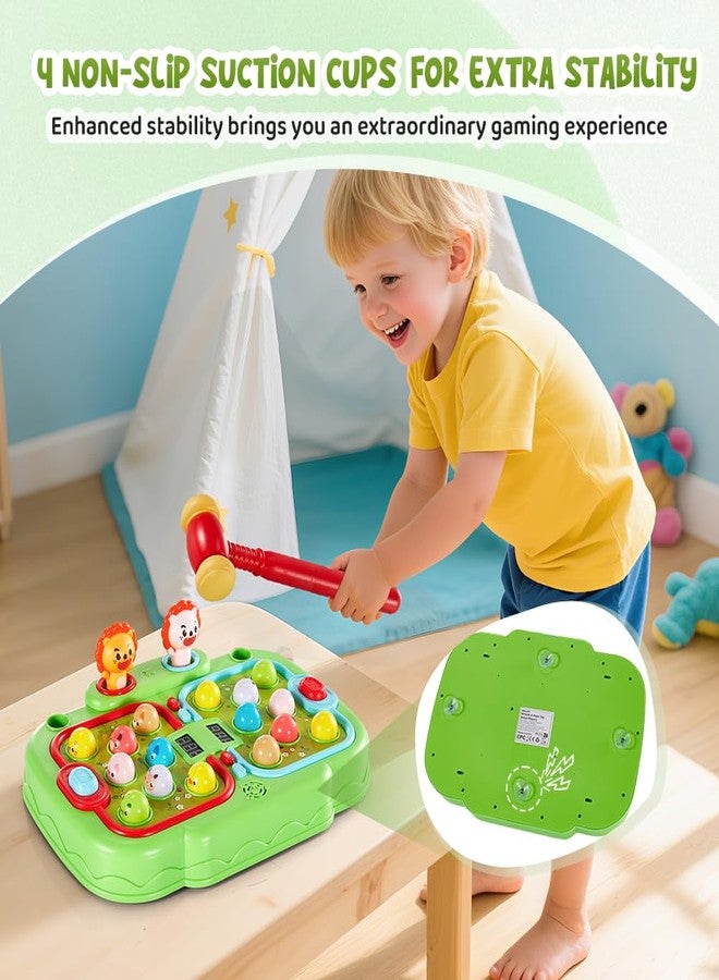 YOHOOLYO Whack A Mole Game for Toddlers, Interactive Pounding Toy for 3 Year Old Boys and Girls, Educational Whack Mole Game for Kids with Sound and Light, Gifts for Ages 3+, 2 Hammers & 5 Modes - Image 4