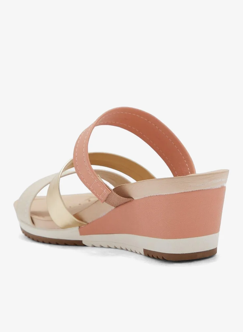 Modare Peach Wedge Sandals for Women – Stylish Wedge Heel Sandals for Girls & Daily Wear for Women | Best Price UAE