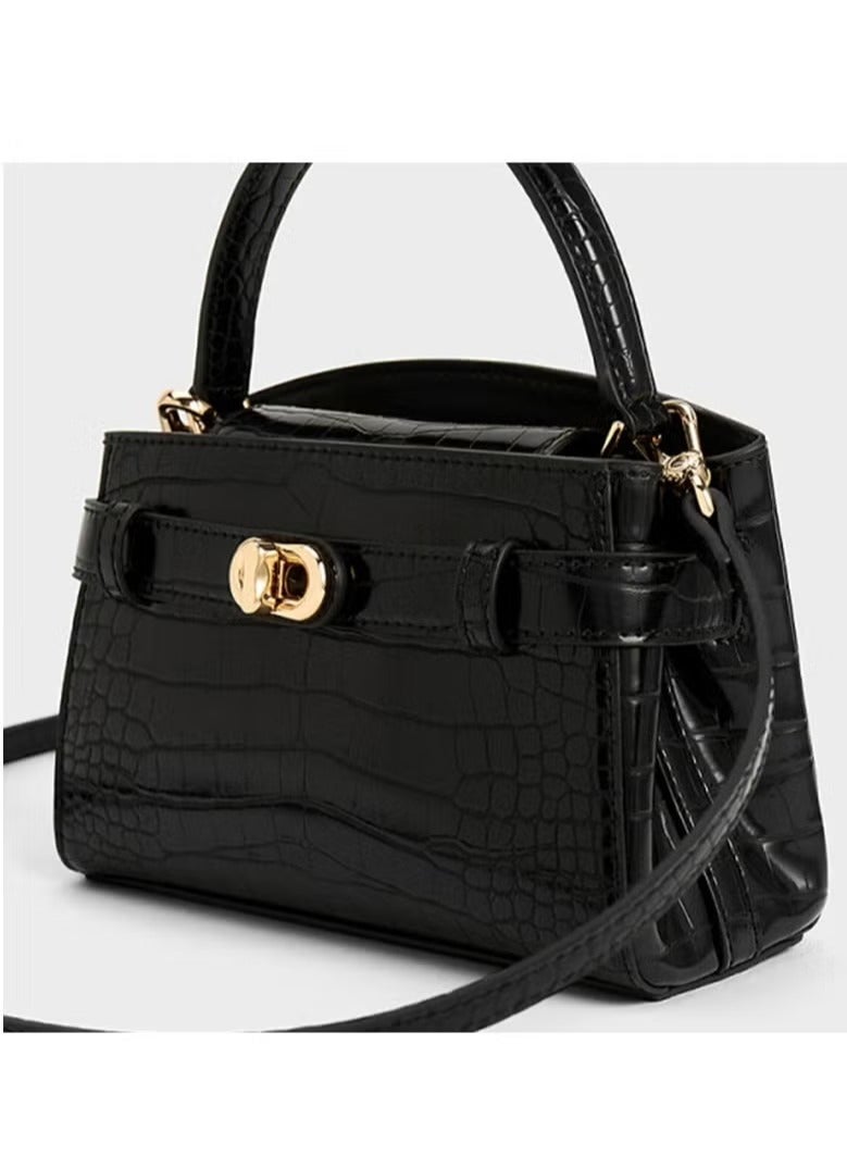 Charles & Keith Metal Buckle Strap Tote Shoulder Bag - Image 3