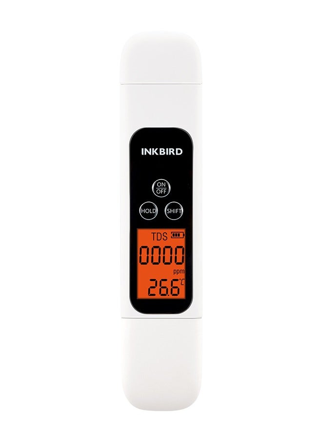 إنك بيرد - جهاز اختبار جودة المياه INKBIRD TDS EC ودرجة الحرارة 3 في 1 ITDS-01 شاشة LCD كبيرة بإضاءة خلفية وقراءة فورية بدقة عالية جهاز اختبار مياه للشرب والمياه المنزلية وإعدادات الزراعة المائية - Image 1