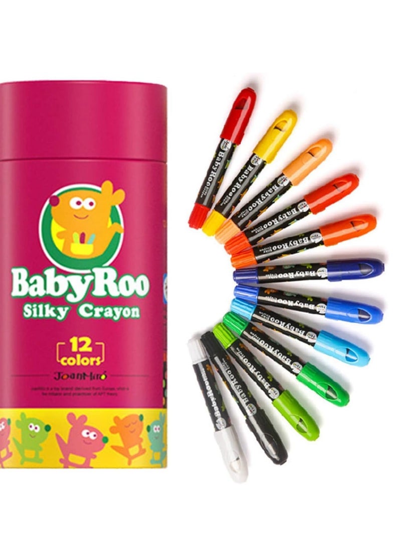 Crayons for Toddlers, Twistable Washable Crayons, Palm Grip Silky Large Crayons for Babies and Kids 3+, 12 Colors Coloring Art Supplies, Gift for Boys and Girls Back to School - Image 1