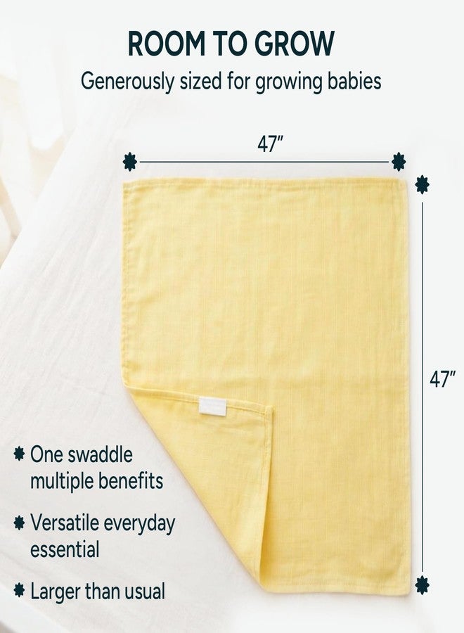 NINTARABABY Extra-Large Swaddle - 100% Organic Premium Muslin Cotton, 47" x 47" (119 cm x 119 cm), Ultra-Soft, Breathable & Lightweight, Multipurpose, Hypoallergenic, Gift for Newborn Girls - Image 4