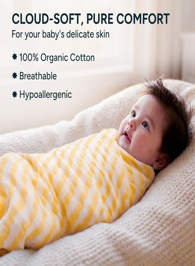 NINTARABABY Extra-Large Swaddle - 100% Organic Premium Muslin Cotton, 47" x 47" (119 cm x 119 cm), Ultra-Soft, Breathable & Lightweight, Multipurpose, Hypoallergenic, Gift for Newborn Girls - Image 2