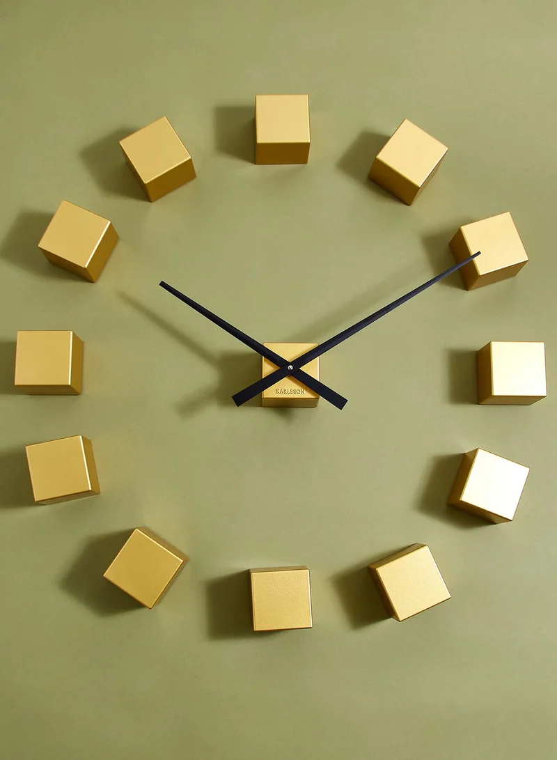 Karlsson DIY Gold Block Wall Clock