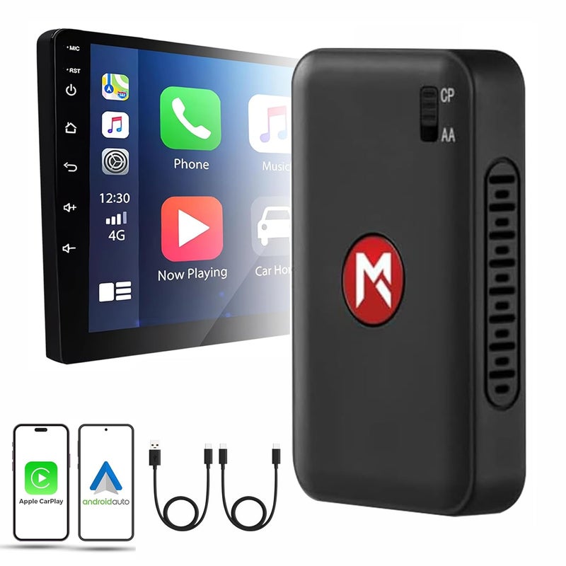 Mega Audio MEGAAUDIO Tune 2-in-1 Wireless Car Adapter | Convert Wired Android Auto & Apple CarPlay to Wireless | Bluetooth Car Receiver | Seamless Connectivity | Works with OEM Factory Wired Systems Only - Image 2
