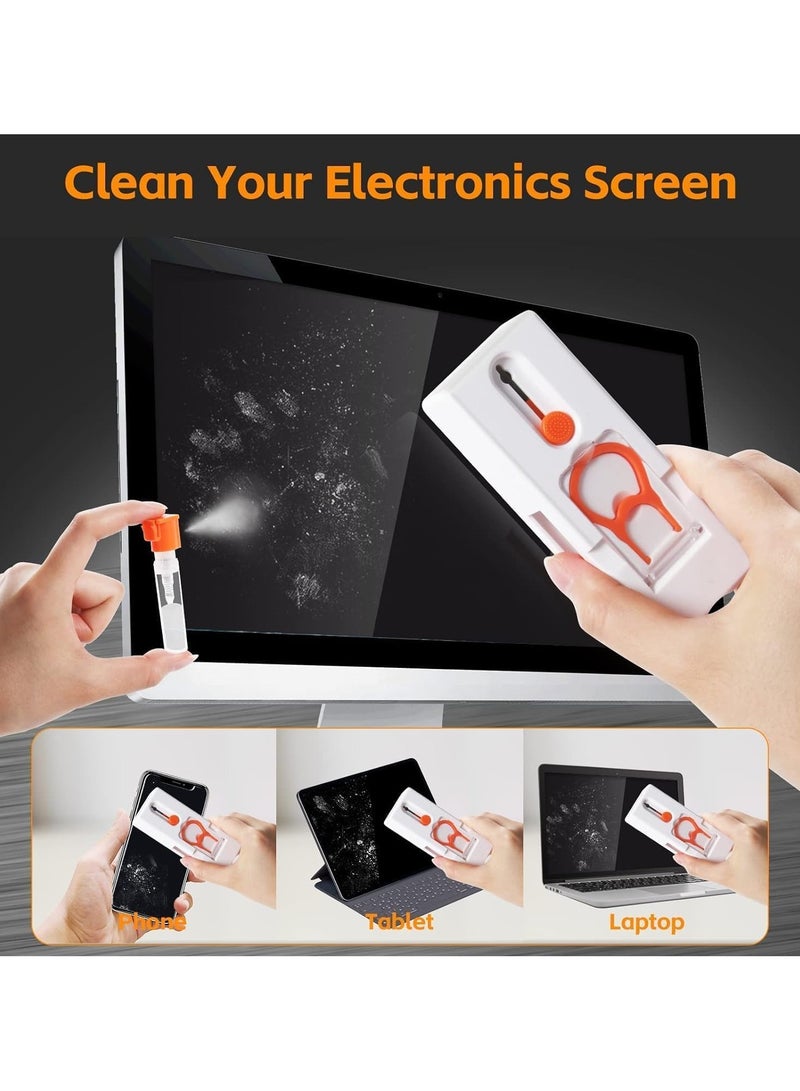 Multi-functional Cleaning Kit – 11 in 1 Multi-Functional Keyboard Cleaning Kit, Portable Electronics Cleaner for Laptop, Mobile, AirPods, MacBook, iPad, PC, Tablet  More (Orange) - Image 3