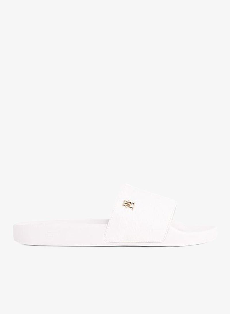 TOMMY HILFIGER Embossed Monogram Pool Slides - Image 1