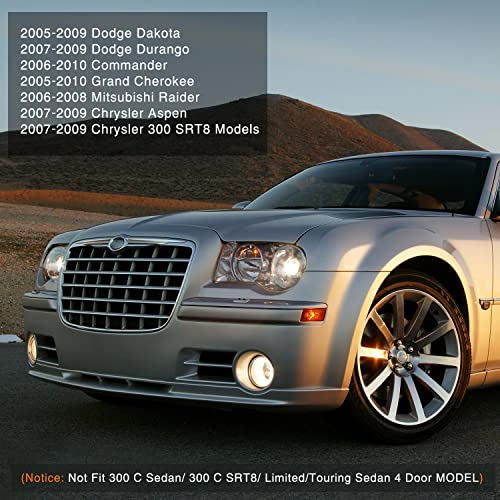 Nilight Bumper Fog Light Compatible with 2005 2006 2007 2008 2009 2010 Dodge Dakota Durango Jeep Commander Grand Cherokee Raider Chrysler Aspen 300 SRT8 - Image 4